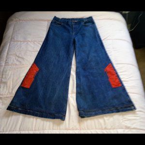 AMAZING WIDE LEG VINTAGE RAVE , FESTIVAL, JEANS. THESE PANTS ARE LEGIT FROM THE